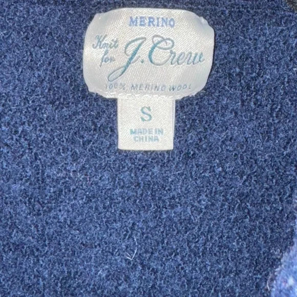 J.Crew Merino Wool Zip Jacket Navy Blue Small - Picture 8 of 9